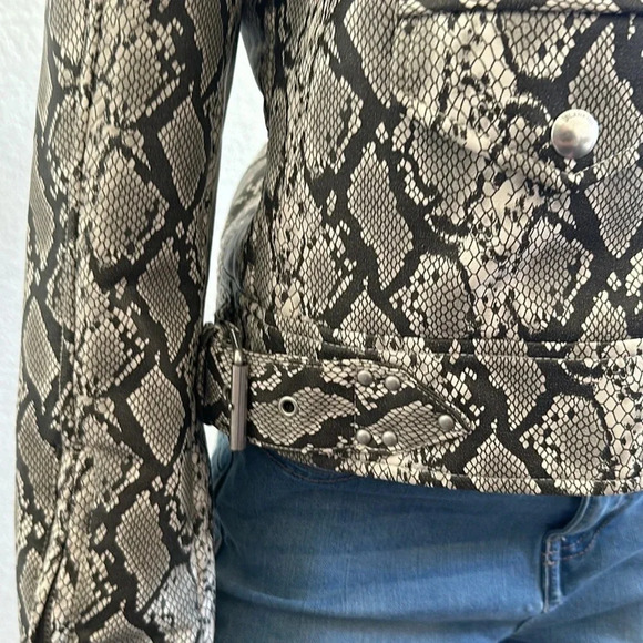 BLANKNYC Snake Print Faux-Leather Moto Jacket - Picture 7 of 10